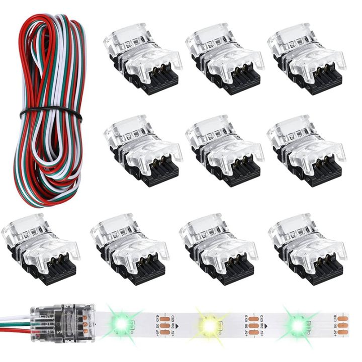 11 Pieces Tunable 3 Pin LED Strip Connectors 10mm LED Strip Light