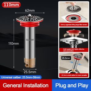 EASYEAH Insect Proof Floor Drain Core Odor Control Easy Install Removable Seal Stopper  Anti Odor Sewer Strainer Plug Water Drain Supplies