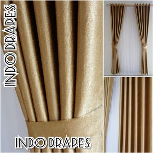 Gorden blackout import polos tebal mewah murah elegan aneka warna/gorden jendela tinggi 2m model smokring 12 ring