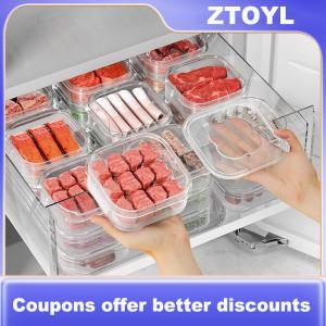 【ZTOYL】 1PCS Food Preservation Boxes Refrigerator Frozen Meat Vegetable Fresh-Keeping Box Transparent Kitchen Sealed Storage Box