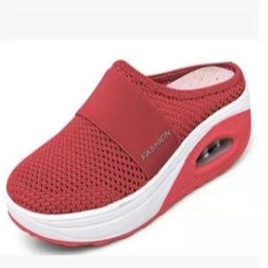 Summer Large Size Closed-Toe Slip-On Shoes For Women Mesh Fabric No Heel Slip-On WomenS Flat Shoes