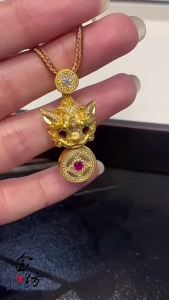 New hot sale สร้อยคอผู้หญิงสไตล์เดียวกัน Wei Xue ประดับเพชร Pixiu ร้านทอง สไตล์เดียวกัน สร้อยคอผู้หญิง สลักสามมิติ แฟชั่น สร้อยคอที่มีความหลากหลาย 2025