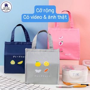 Túi Đựng Hộp Cơm Giữ Nhiệt Chất Vải Oxfort + Lót Nhôm Cao Cấp Hàng VN Sản Xuất