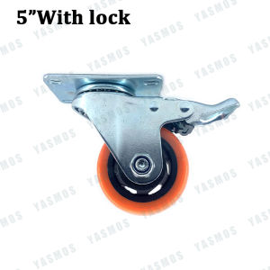 Push Cart Wheel Heavy Duty Set 3" 4" 5" Fixed Swivel And Swivel With Lock Premium Polyurethane No Noise Wheels