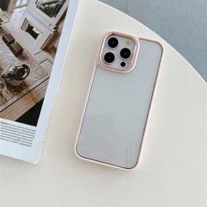 Titanium Gray High Transparency Acrylic Phone Case Suitable for IPhone 15 14 13 11 12 Pro Max Anti Slip Silicone Casing with Non Yellowing Hard