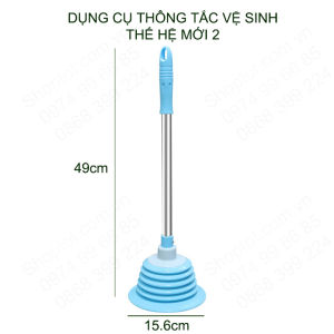 Dụng cụ thông tắc bồn cầu chậu rửa đa năng thế hệ mới 02 bằng cao su và inox không gỉ