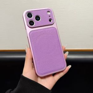 Luxury Popular Matte PU Leather Texture For Magsafe Phone Case For iPhone 17 16 15 14 13 Pro Max Non Slip Bumper Magnetic Cover