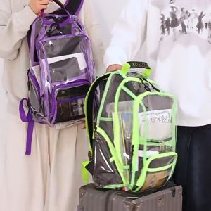 PVC Transparent School Bag Concert Stadium PVC Bag Large Capacity Student PVC School Bag