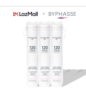 Bông cotton 120 miếng tẩy trang BYPHASSE COTTON PADS FOR MAKE-UP REMOVAL