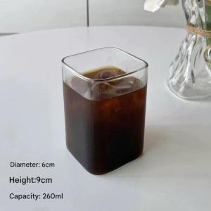 SG Stock】🔥 260ml / 400ml /500ml high borosilicate glass round square single-layer mugs matcha Milk coffee drinking cup