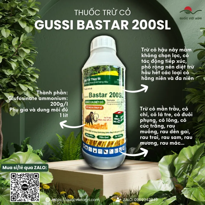 Thuốc trừ cỏ GUSSI BASTAR 200SL (chai 900ml) - Glufosinate ammonium ...