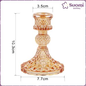 Suomi European Vintage Crystal Glass Candle Holders Romantic Ornaments Candle Holder Home Decoration