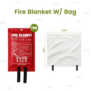 OSQ Sealed Wall Mounted Thickened Fiberglass Emergency Fire Blanket W/ Pouch For Home & Outdoor Use