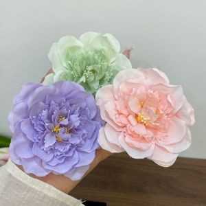 SJJL Artificial Peony Flower Heads 9cm DIY Hair Accessories Ins Silk Simulation Flower Heads Wedding Home Decoration
