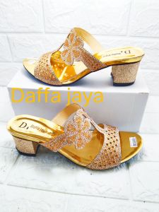 Daffa Sandal Wanita Heel Payet Terbaru 2020 Cod/ Bayar Di Tempat