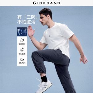 Giordano Men G-MOTION print contrast topstitch short sleeve tee Free Shipping 01026467