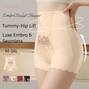 【SingaBralette】 High Waist Sculpt Shorts Tummy Control Butt Lift ​​Shapewear Embroidery Seamless Postpartum Support Lightweight ​​Body Shaping Panties