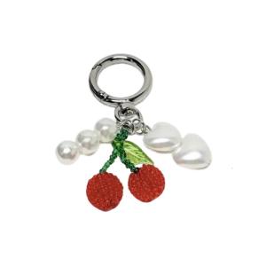 Thời trang Cherry thiết kế Keyring và phụ kiện túi thực tế hợp kim và hạt Túi Mặt trang trí cho ba lô