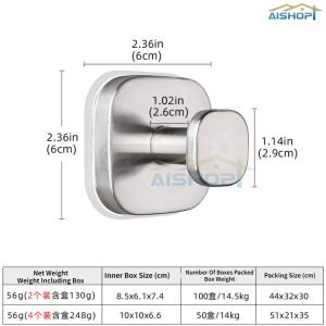 [SG Seller]Stainless Steel Square Suction Cup Hook Multi-Purpose Square Suction Hook for Bathroom & Kitchen