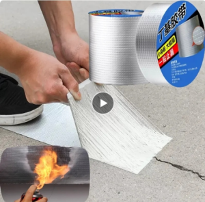 Aluminum Foil Butyl Rubber Tape (5CM X 5 METERS) High Temperatures Super Strong Adhesive Waterproof Repair Tape Wall Crack Roof Duct Repair