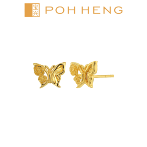 Poh Heng Jewellery 24K Butterfly Dance Earrings in Yellow Gold[Price By Weight]