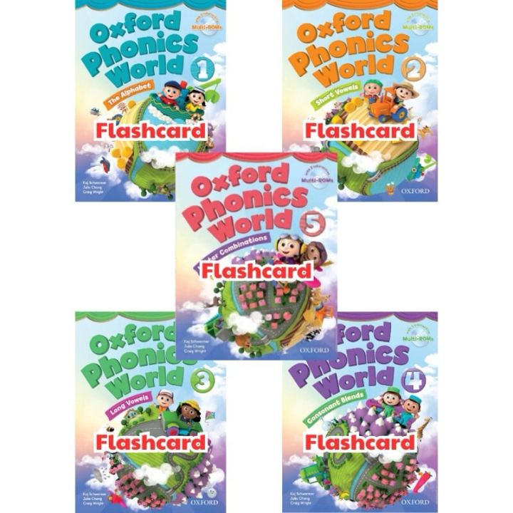 Flash card - Thẻ học Tiếng Anh Oxford phonics world 1,2,3,4,5 in 2 mặt ...