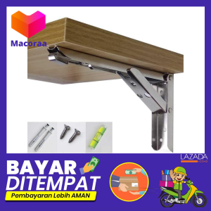 [BISA COD] Bracket Engsel Siku Stainless Steel Load 65kg 12 Inch 2 PCS / Braket Dinding Lipat / braket Siku Dinding / Bracket Lipat / Bracket Siku Dinding Lipat / stand / siku dinding tempel / siku dinding besi / siku dinding 1 set / siku dinding lipat