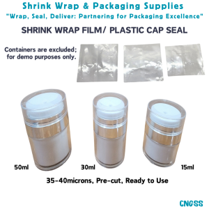 200pcs Shrink Wrap Film for Packaging Container/Shrinkable Plastic seal/Cap seal for Airless Pump