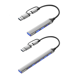 7/4 Port USB Hubs Aluminum Alloy Multiple Port Adapters For Laptop PC Phone Fast Speed Data Transfer OTG Support