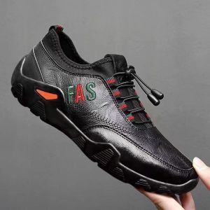 Sepatu Sneakers Sepatu Loafer Pria Sepatu Kulit Sol Karet Sepatu Kasual Cowok Sepatu Pria Dewasa Santai FREE BOX BISA COD K33