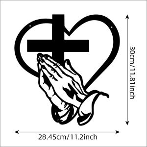 Keranixy Peace And Prosperity Christmas Cross Metal Wall Hanging/Adds A Religious Bring good luck Home Decor