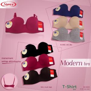 BH BRA SOREX 34153 BAHAN KATUN |BRA BH SEAMLESS MODEL KATUN - | T-shirt Bra Busa TIPIS HALF CUP Kawat Kait 2 Setara Cup B Modern - BAHAN KATUN SOREX KAIT 2 - ORIGINAL SOREX ASLI SOREX SIZE 34 36 38 -YT COLLECTION