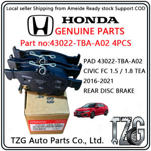 Auto Parts：43022-TBA-A02 GENUINE Honda Rear DISC Brake Pads for Honda Civic FC 1.5T RS 2016-2021 4PCS