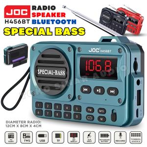 Speaker Radio Bluetooth Special Bass JOC H-456BT Fitur Lengkap Tampilan Mewah Speaker Radio Bluetooth Antena USB SD Card AUX Record Rechargeable Tipe-C | TOKO SINAR AUDIO