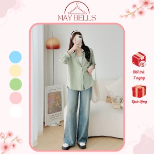 Áo Sơ Mi Nữ Tay Dài Form Rộng Ulzzang Lụa Cát Kiểu Hàn Basic Xanh Lá Pastel Trend Lưu Diệc PhiSơ Mi Nữ Khoác Kiểu Nàng Thơ