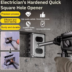 Quick Square Hole Punch Round-handled Hole Socket Sloter Durable Electric Wall Hole Opener