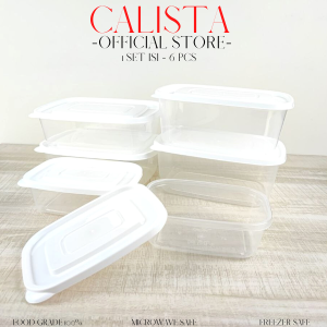 FOOD CONTAINER CALISTA OITA PUTIH SET ISI 10PCS/ FOOD PREPARATION SET/ FOOD KONTAINER KULKAS SET/ TEMPAT PENYIMPANAN MAKANAN BUAH SAYURAN DIKULKAS SET/ WADAH BOX SAJI MAKANAN SET/ TOPLES PLASTIK KOTAK CALISTA 1 SET