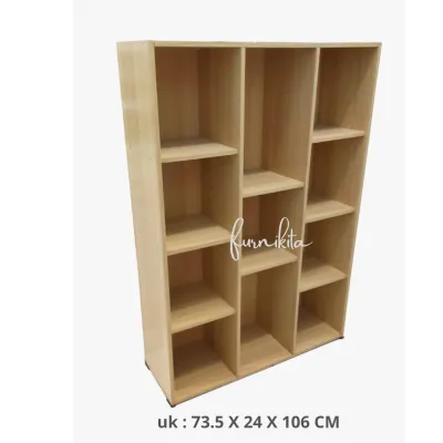 RAK BUKU SERBAGUNA SUSUN 7 LEMARI KAYU PUTIH MINIMALIS [PARCIL]