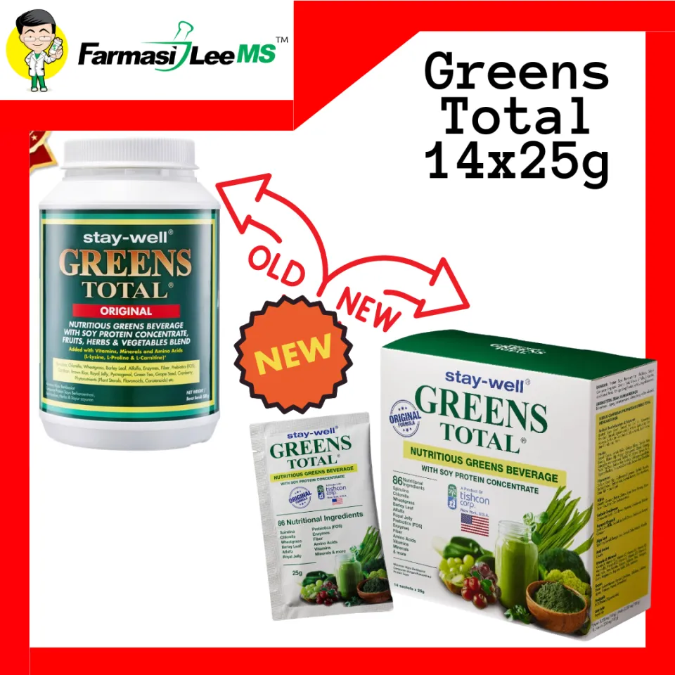 Live-well Stay-well Greens Total Nutritious Greens Beverage with Soy  Protein Concentrate 14x25g (Exp 04/2027)