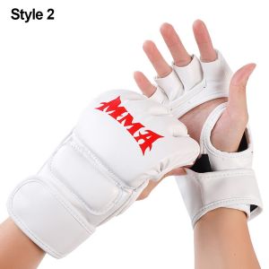 NOWNICE 1Pair Half Finger Boxing Gloves Leather Cushion Professional Training Gloves  Versatile Kickboxing Gloves for Adult Sanda Boxing UFC Training