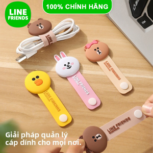 Dây Buộc Cáp Line Friends Đa Năng Silicone Dùng Kẹp Túi Snack LFB303