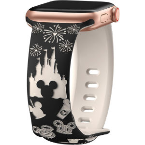 【Hot Sale】Cartoon Engraved Band Compatible with Watch Bands 40mm 38mm 44mm 45mm 41mm 42mm 49mm 46mm Women Two-Tone Cute Soft Silicone Sport Strap for iWatch Series 11/10/9/8/SE1/2/3 7/6/5/4/3/2/1 ultra1/2/3