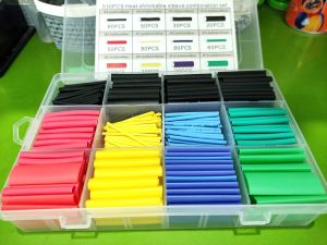 Ống co nhiệt nhiều kích cỡ đóng gói bằng hộp nhựa cao cấp gồm 530 ống các loại.