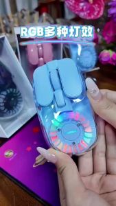 ฟอร์เวฟ T9 เมาส์เกมมิ่งไร้สาย RGB แบ็คไลท์ การเชื่อมต่อสองโหมด 2.4G/บลูทูธ เมาส์คอมพิวเตอร์แบบชาร์จได้ เงียบ โปร่งใส สำหรับแล็ปท็อป