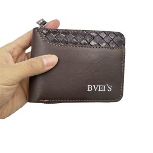 Men Wallet with Zipper Large Capacity Cards Holder Coin Purse Pouch PU Leather Slim Small Pocket Bifold Zipper Wallet for Men Women Compact Lightweight