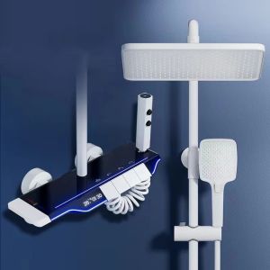 QUITE New Piano Digital Bathroom Shower Set  Brass Hot Cold Water Bathroom Faucet Rainfall Shower Head  Led Digital Piano Shower System