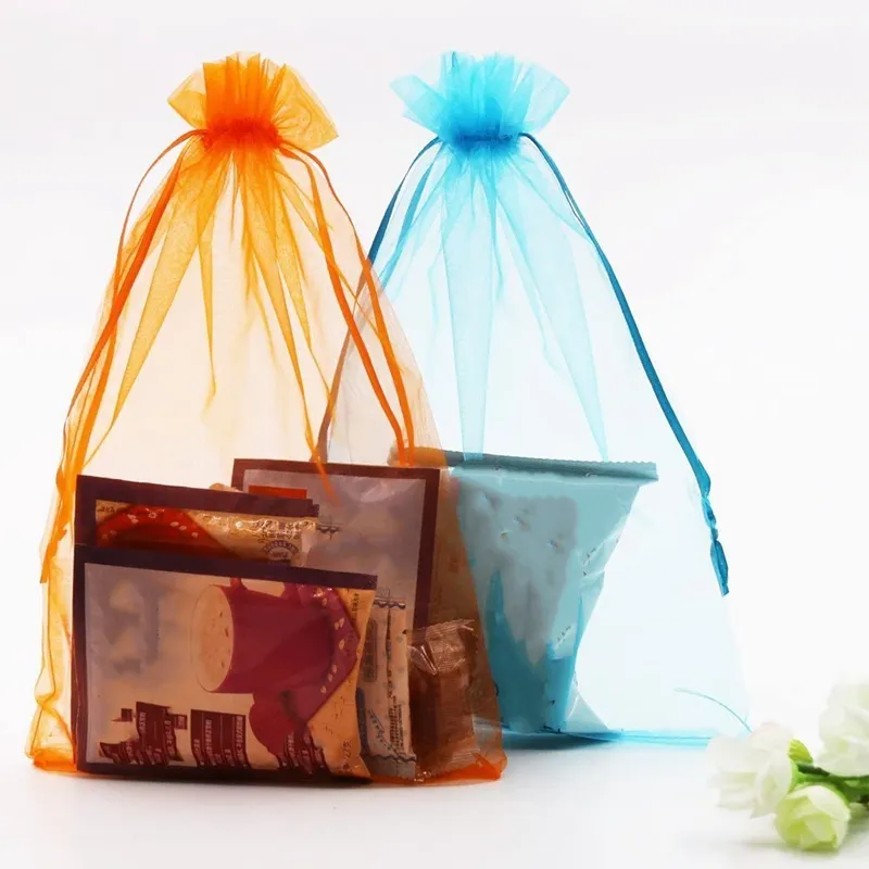 Dealglad Bezall 50Pcs Organza Bags 3x4 Inch Small Jewelry Bags Drawstring Mesh Gift Bags Wedding Party Favor Christmas Candy