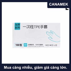 【CANAMEK】 50 100Pcs Cao Su Miễn Phí Găng Tay TPE Găng Tay Dùng Một Lần Trong Suốt Không Trượt Axit Làm Việc An Toàn Thực Phẩm Cấp Hộ Gia Đình Làm Sạch Găng Tay