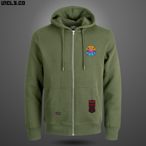 Jaket Hoodie zipper / Resleting Warna Kuning Sablon DTF List Strong Size M L XL XXL