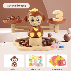 Đồ chơi trí tuệ Khỉ cân toán học Lam Anh Store khỉ cân bằng phép tính có sẵn Pin và có Nhạc